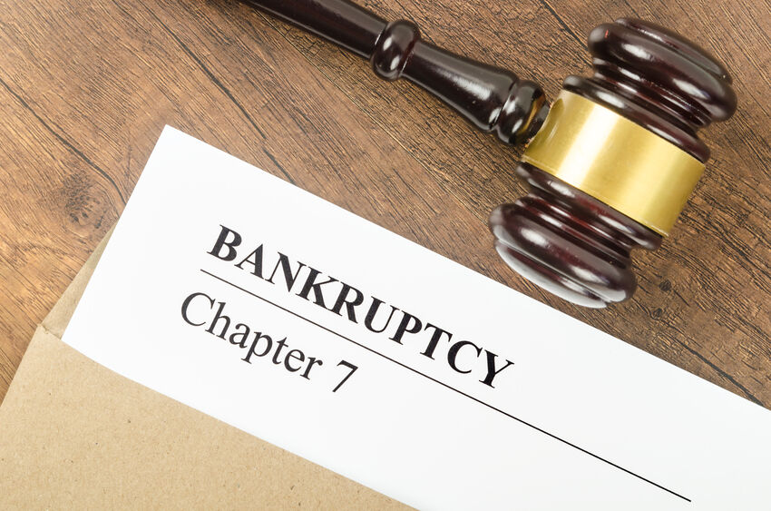 Chapter 7 Bankruptcy Files with a Gavil on a Table